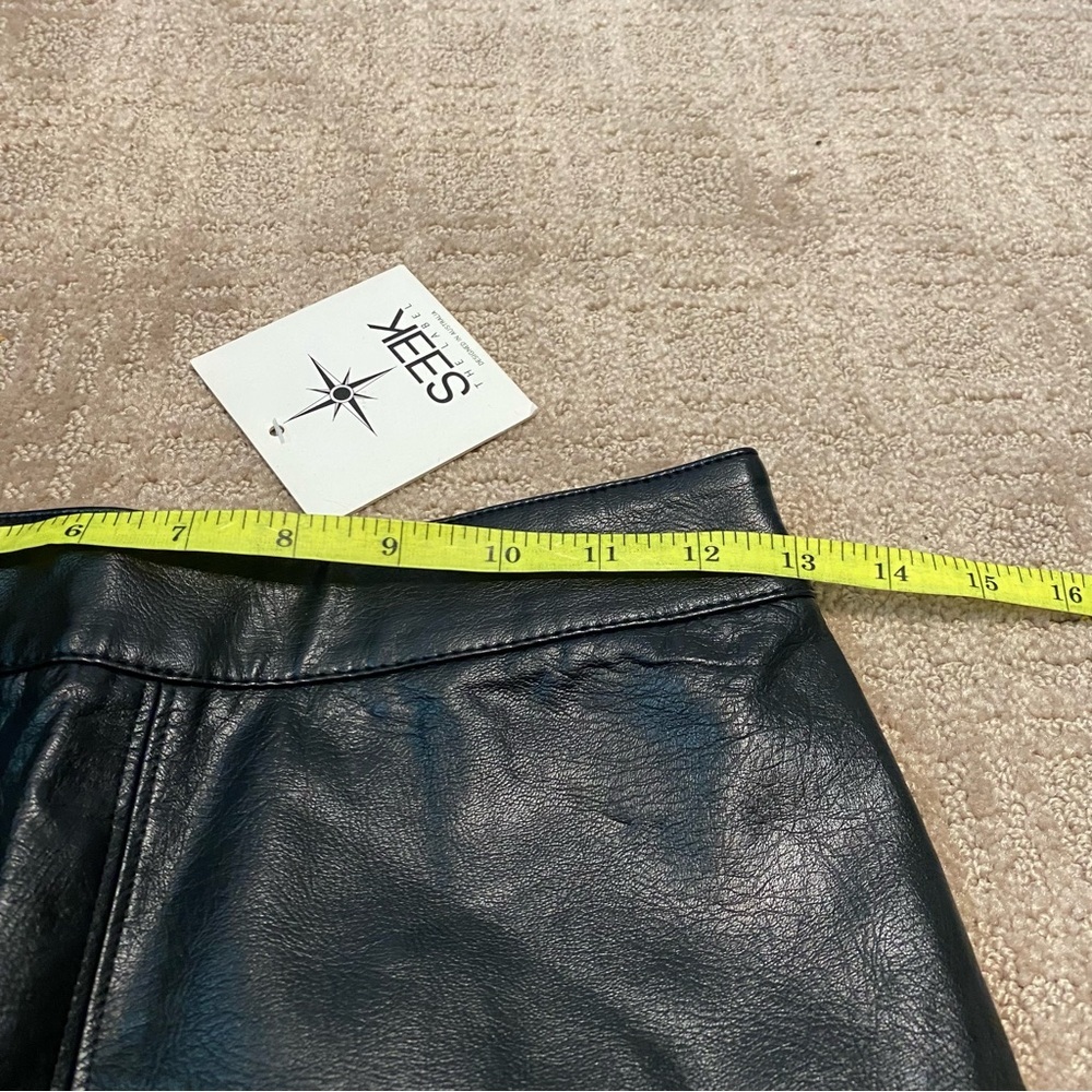 NWT {Seek The Label} Black Faux Leather Mini Skirt ~ Size Small - Picture 12 of 15